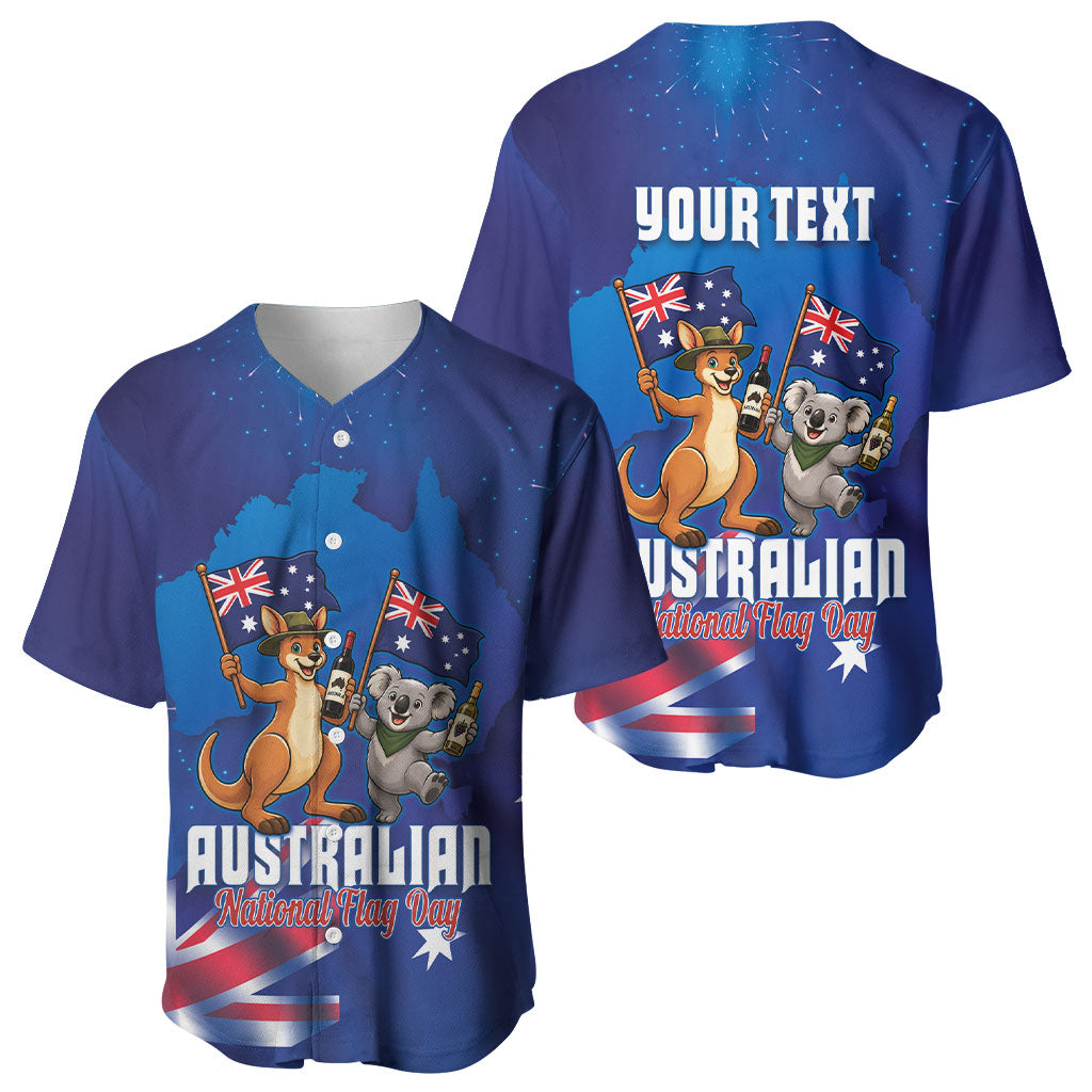 Australian National Flag Day Personalised Baseball Jersey Funny Kangaroo Koala Aussie Proud