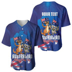 Australian National Flag Day Personalised Baseball Jersey Funny Kangaroo Koala Aussie Proud