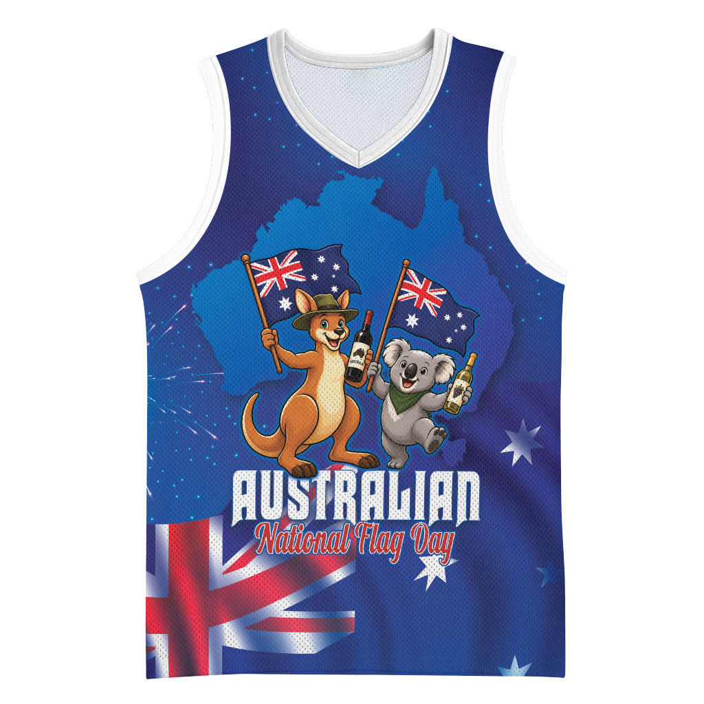 Australian National Flag Day Personalised Basketball Jersey Funny Kangaroo Koala Aussie Proud
