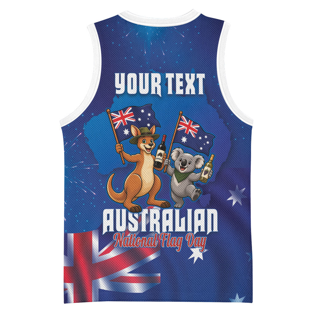 Australian National Flag Day Personalised Basketball Jersey Funny Kangaroo Koala Aussie Proud
