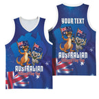 Australian National Flag Day Personalised Basketball Jersey Funny Kangaroo Koala Aussie Proud
