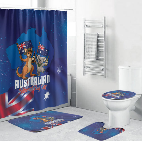 Australian National Flag Day Bathroom Set Funny Kangaroo Koala Aussie Proud