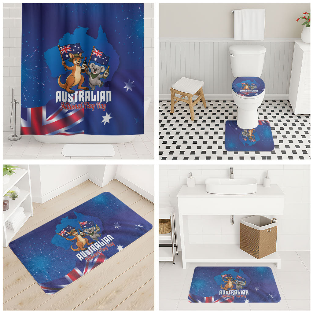 Australian National Flag Day Bathroom Set Funny Kangaroo Koala Aussie Proud