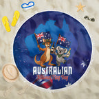 Australian National Flag Day Beach Blanket Funny Kangaroo Koala Aussie Proud