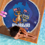 Australian National Flag Day Beach Blanket Funny Kangaroo Koala Aussie Proud