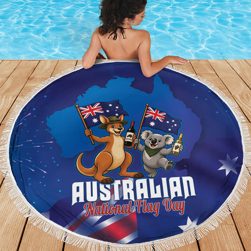 Australian National Flag Day Beach Blanket Funny Kangaroo Koala Aussie Proud