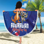 Australian National Flag Day Beach Blanket Funny Kangaroo Koala Aussie Proud
