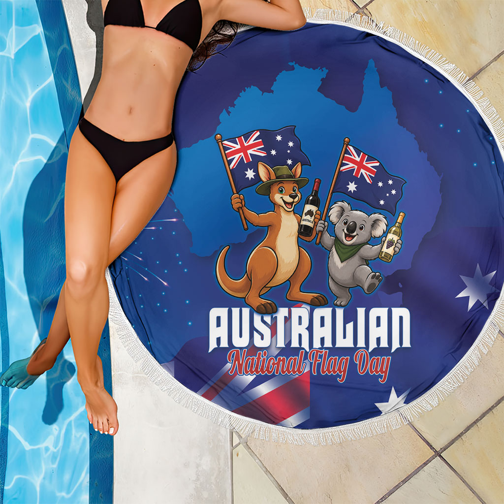 Australian National Flag Day Beach Blanket Funny Kangaroo Koala Aussie Proud