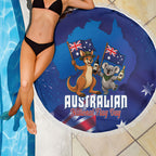 Australian National Flag Day Beach Blanket Funny Kangaroo Koala Aussie Proud