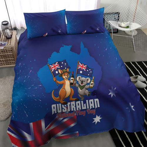 Australian National Flag Day Bedding Set Funny Kangaroo Koala Aussie Proud