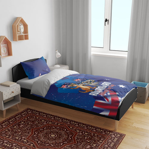 Australian National Flag Day Bedding Set Funny Kangaroo Koala Aussie Proud