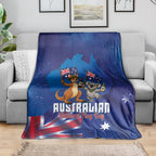 Australian National Flag Day Blanket Funny Kangaroo Koala Aussie Proud