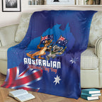Australian National Flag Day Blanket Funny Kangaroo Koala Aussie Proud