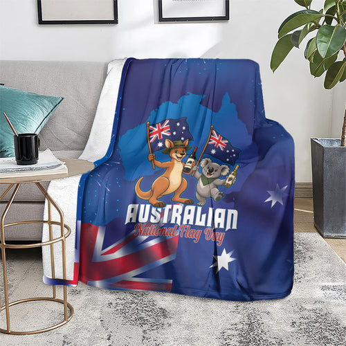Australian National Flag Day Blanket Funny Kangaroo Koala Aussie Proud