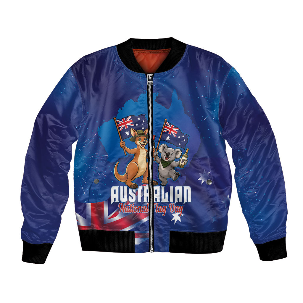 Australian National Flag Day Personalised Bomber Jacket Funny Kangaroo Koala Aussie Proud