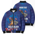 Australian National Flag Day Personalised Bomber Puffer Jacket Funny Kangaroo Koala Aussie Proud