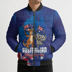 Australian National Flag Day Personalised Bomber Puffer Jacket Funny Kangaroo Koala Aussie Proud