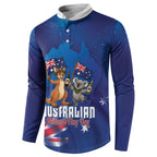 Australian National Flag Day Personalised Button Sweatshirt Funny Kangaroo Koala Aussie Proud