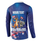 Australian National Flag Day Personalised Button Sweatshirt Funny Kangaroo Koala Aussie Proud