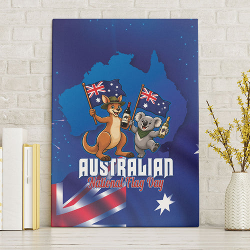 Australian National Flag Day Canvas Wall Art Funny Kangaroo Koala Aussie Proud