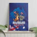 Australian National Flag Day Canvas Wall Art Funny Kangaroo Koala Aussie Proud