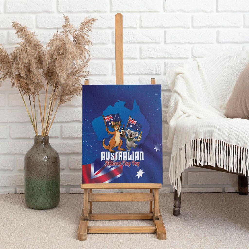 Australian National Flag Day Canvas Wall Art Funny Kangaroo Koala Aussie Proud