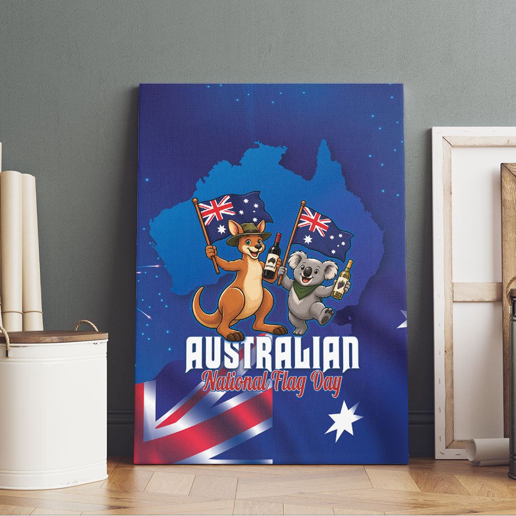 Australian National Flag Day Canvas Wall Art Funny Kangaroo Koala Aussie Proud