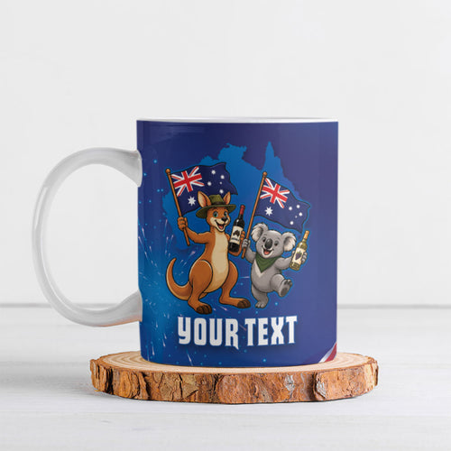Australian National Flag Day Personalised Ceramic Mug Funny Kangaroo Koala Aussie Proud