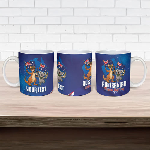 Australian National Flag Day Personalised Ceramic Mug Funny Kangaroo Koala Aussie Proud