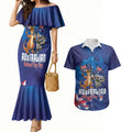 Australian National Flag Day Personalised Couples Matching Mermaid Dress and Hawaiian Shirt Funny Kangaroo Koala Aussie Proud