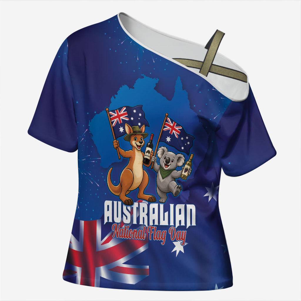 Australian National Flag Day Personalised Cross Shoulder Shirt Funny Kangaroo Koala Aussie Proud