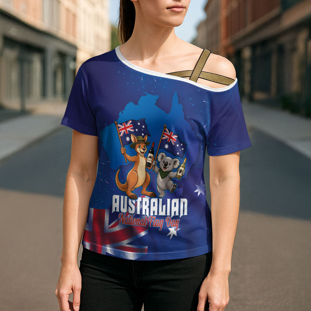 Australian National Flag Day Personalised Cross Shoulder Shirt Funny Kangaroo Koala Aussie Proud