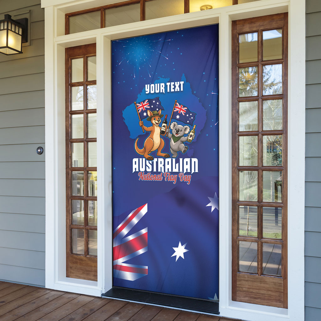 Australian National Flag Day Personalised Door Cover Funny Kangaroo Koala Aussie Proud