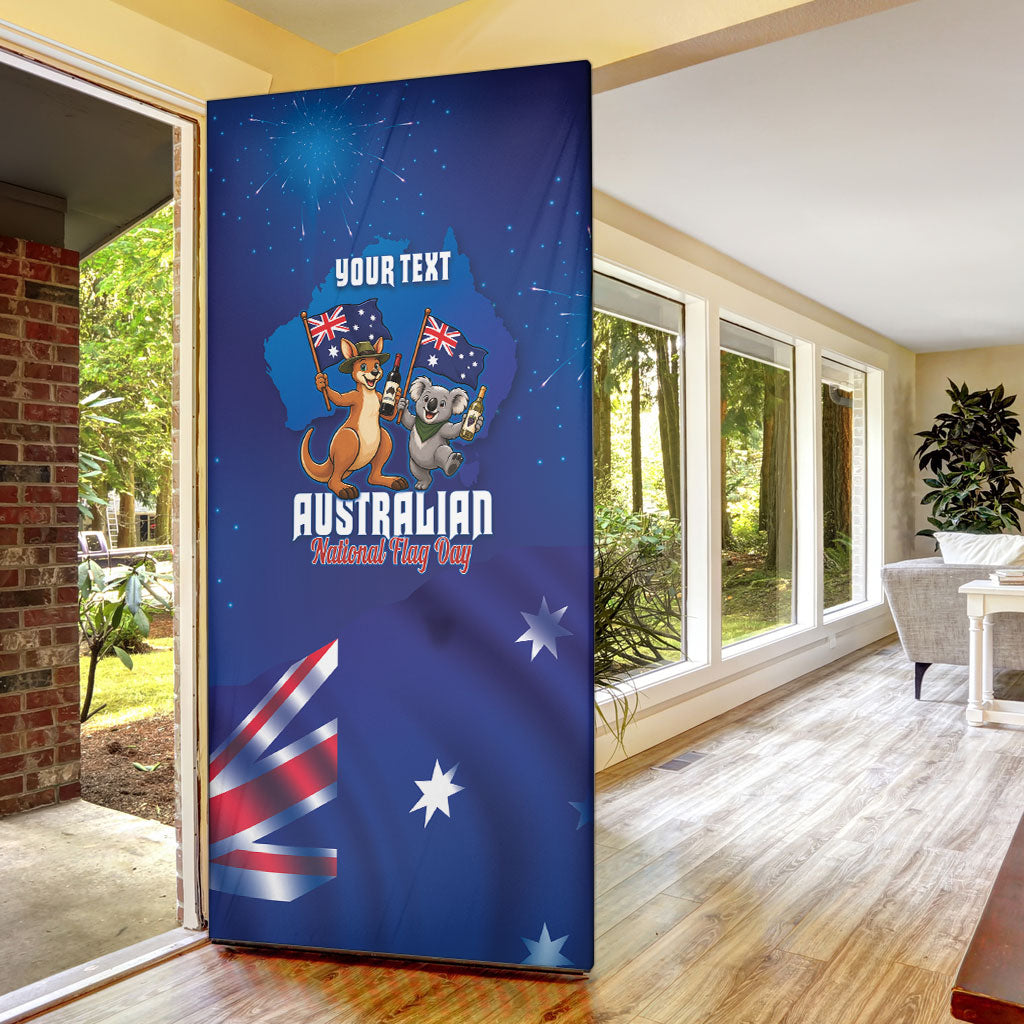 Australian National Flag Day Personalised Door Cover Funny Kangaroo Koala Aussie Proud