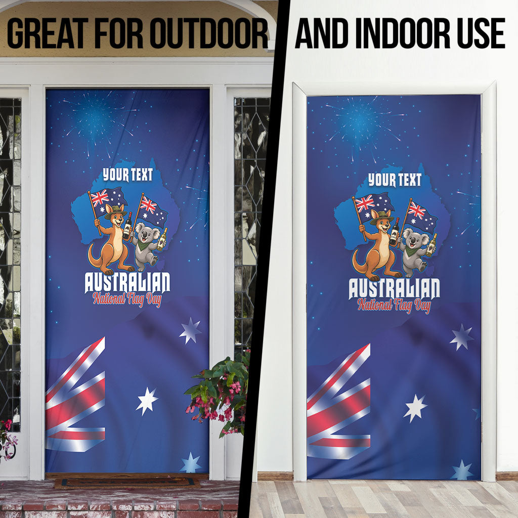 Australian National Flag Day Personalised Door Cover Funny Kangaroo Koala Aussie Proud