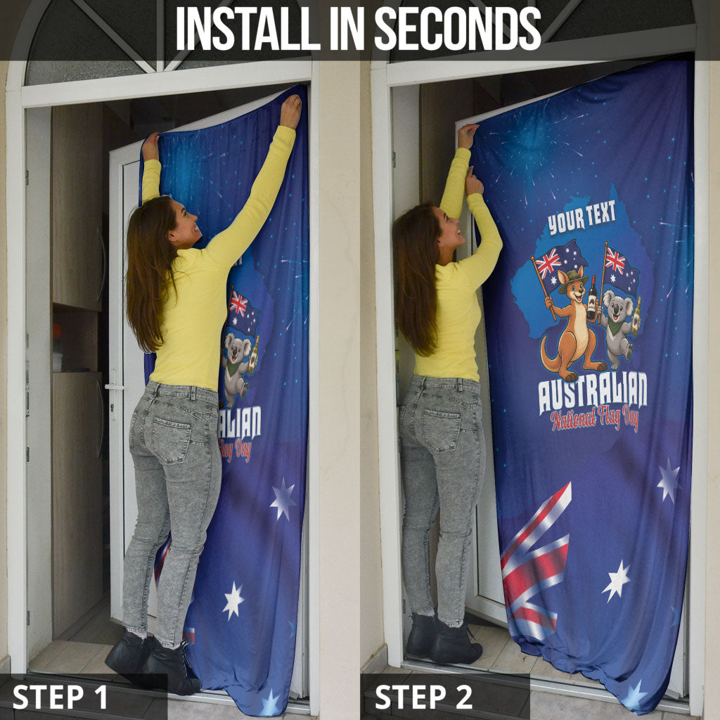 Australian National Flag Day Personalised Door Cover Funny Kangaroo Koala Aussie Proud