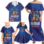 Australian National Flag Day Personalised Family Matching Off Shoulder Maxi Dress and Hawaiian Shirt Funny Kangaroo Koala Aussie Proud