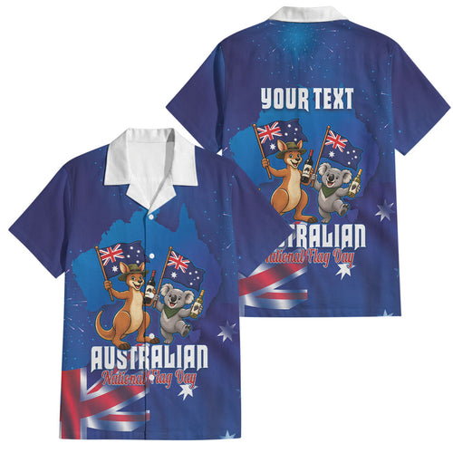 Australian National Flag Day Personalised Family Matching Off Shoulder Maxi Dress and Hawaiian Shirt Funny Kangaroo Koala Aussie Proud