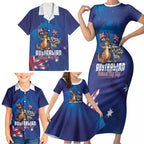 Australian National Flag Day Personalised Family Matching Short Sleeve Bodycon Dress and Hawaiian Shirt Funny Kangaroo Koala Aussie Proud
