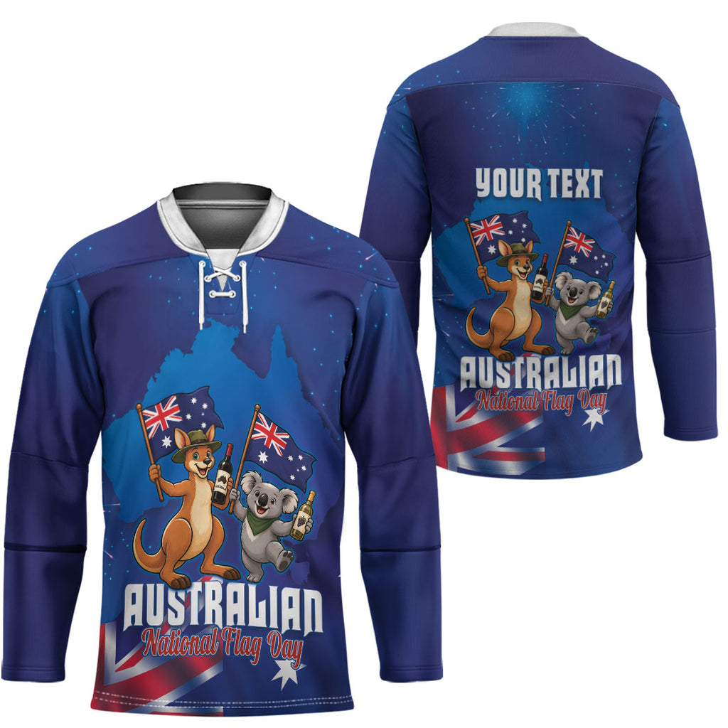 Australian National Flag Day Personalised Hockey Jersey Funny Kangaroo Koala Aussie Proud