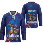 Australian National Flag Day Personalised Hockey Jersey Funny Kangaroo Koala Aussie Proud