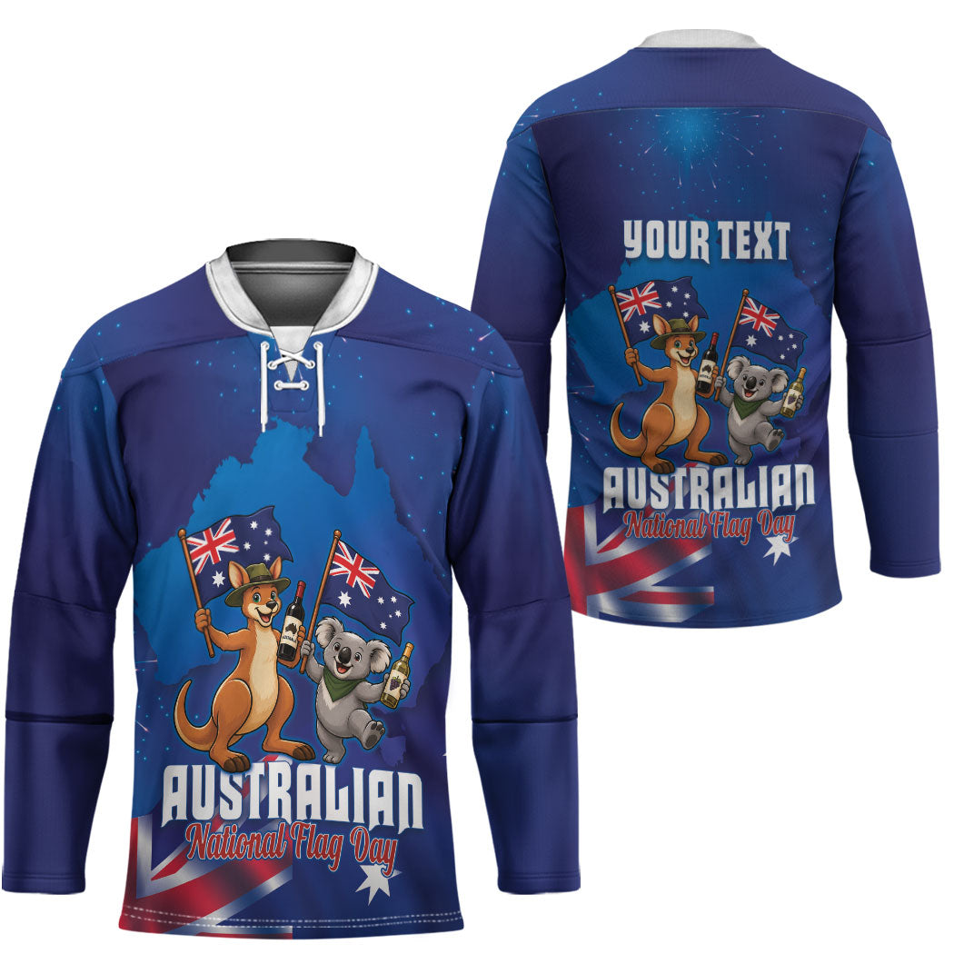 Australian National Flag Day Personalised Hockey Jersey Funny Kangaroo Koala Aussie Proud