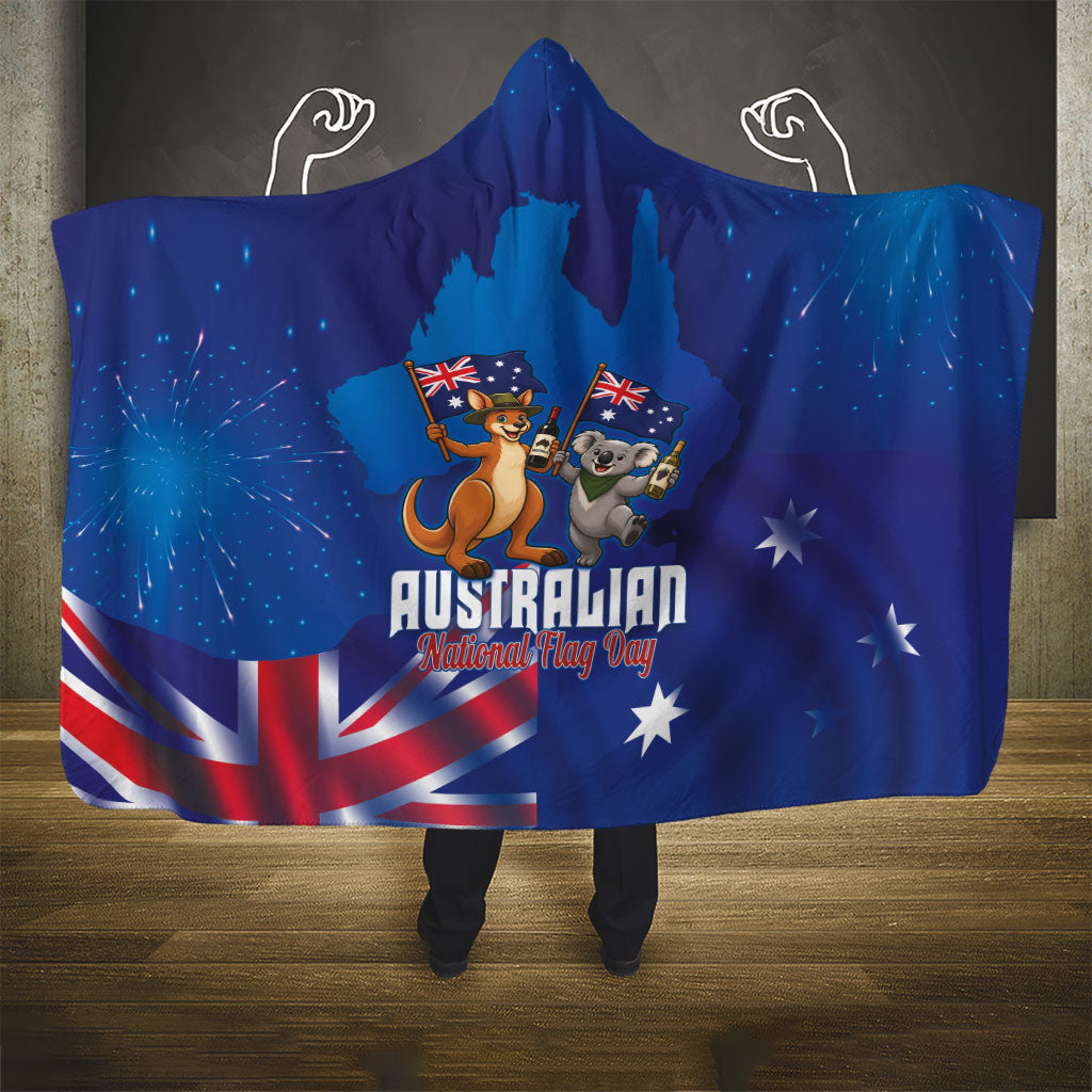 Australian National Flag Day Hooded Blanket Funny Kangaroo Koala Aussie Proud