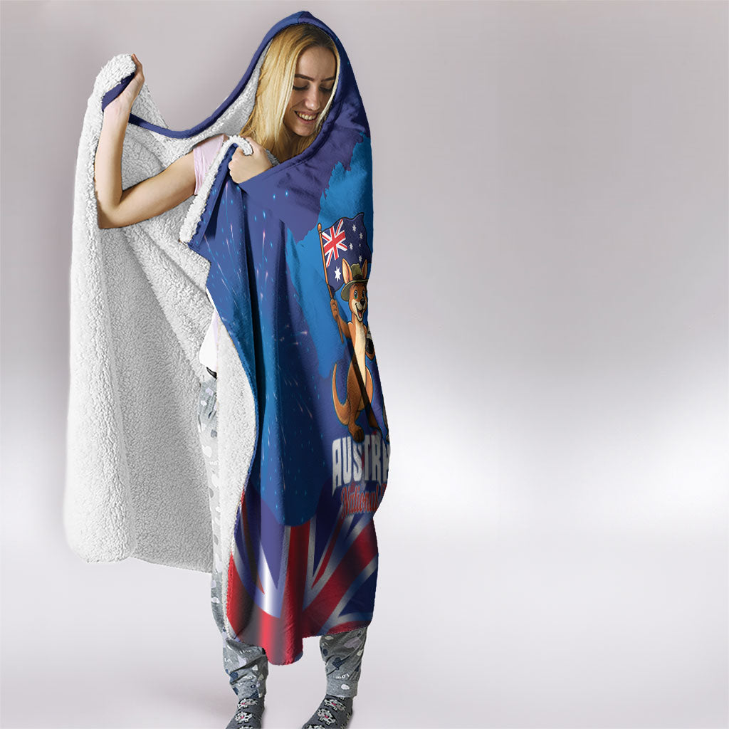 Australian National Flag Day Hooded Blanket Funny Kangaroo Koala Aussie Proud