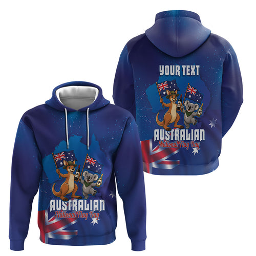 Australian National Flag Day Personalised Hoodie Funny Kangaroo Koala Aussie Proud