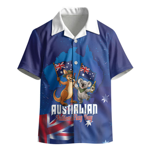Australian National Flag Day Personalised Kid Hawaiian Shirt Funny Kangaroo Koala Aussie Proud