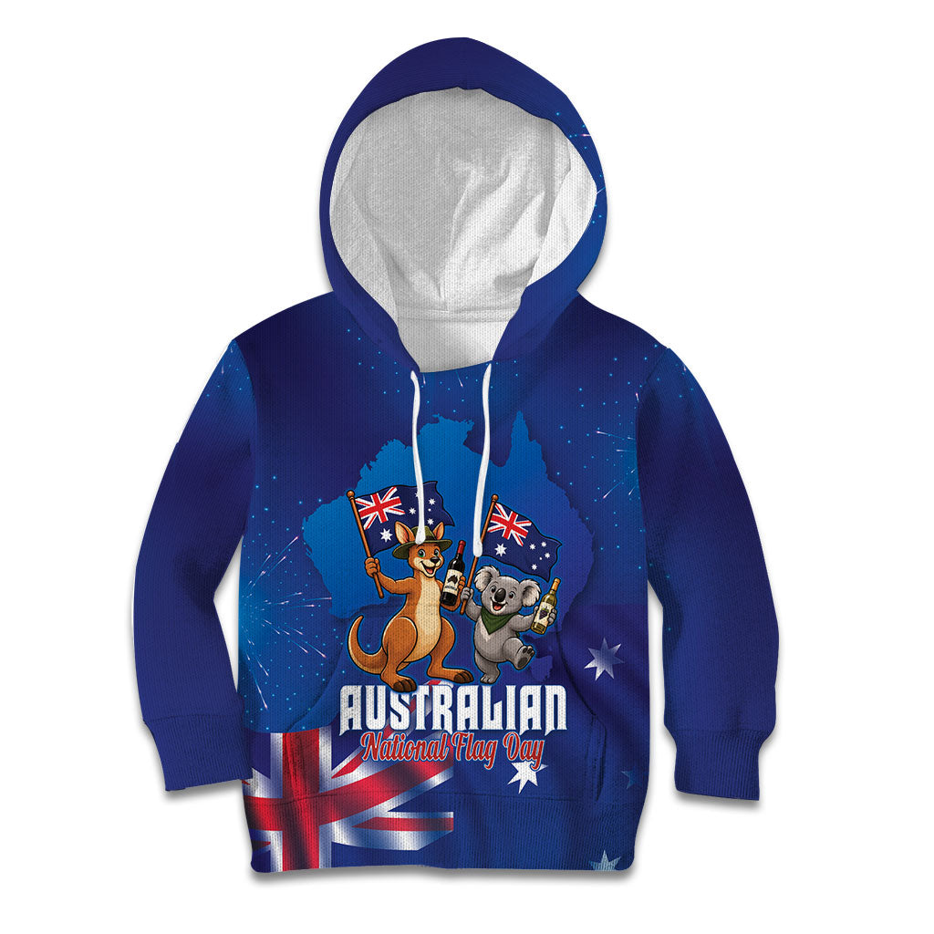 Australian National Flag Day Personalised Kid Hoodie Funny Kangaroo Koala Aussie Proud