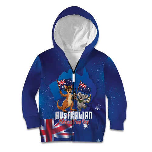 Australian National Flag Day Personalised Kid Hoodie Funny Kangaroo Koala Aussie Proud