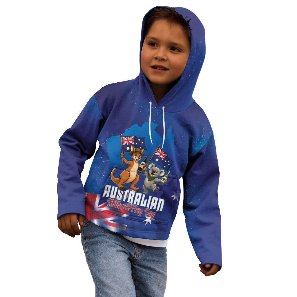 Australian National Flag Day Personalised Kid Hoodie Funny Kangaroo Koala Aussie Proud