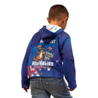 Australian National Flag Day Personalised Kid Hoodie Funny Kangaroo Koala Aussie Proud